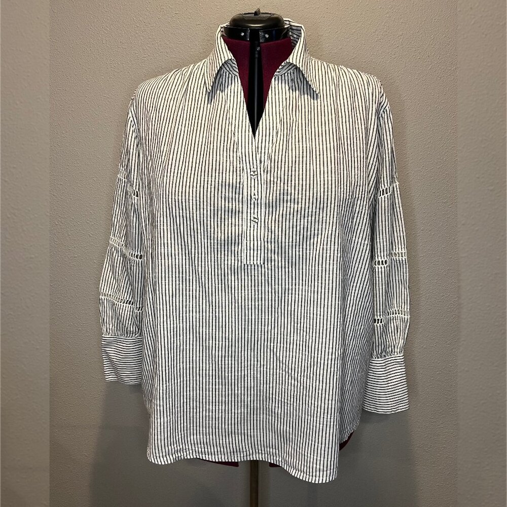 Lane Bryant Cotton Striped L/S Top Size 22/24W